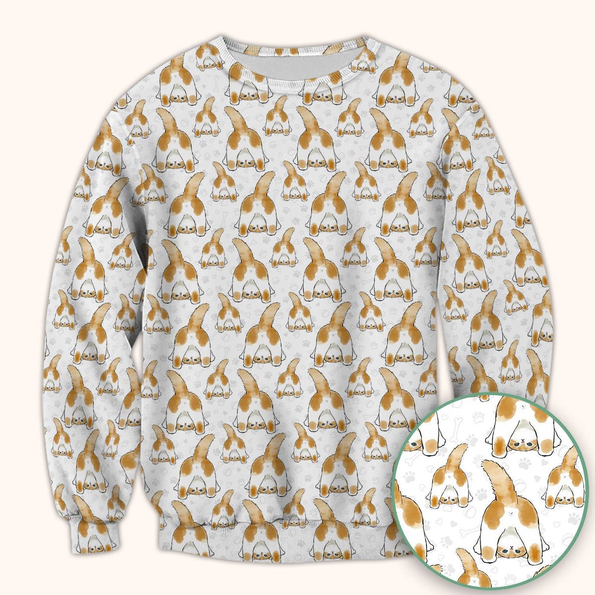Cute Cat Butt Nurse Scrub Top, Cat Pattern Medical Shirt For Pet Lover, Breathable Fabrics Nursing Uniform