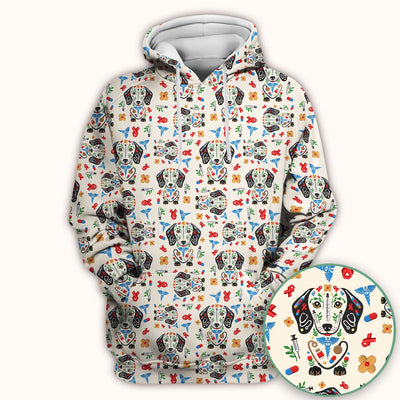 Dachshund Medical Icon Pattern Scrub Top, Comfortable Scrubs for Nurses