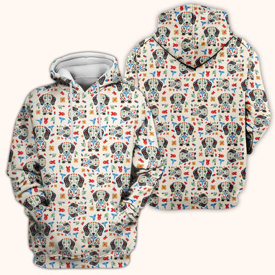 Dachshund Medical Icon Pattern Scrub Top, Comfortable Scrubs for Nurses