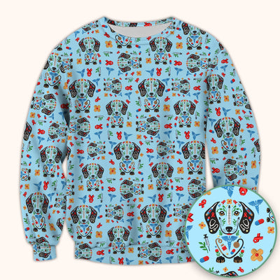 Dachshund Medical Icon Pattern Scrub Top, Comfortable Scrubs for Nurses