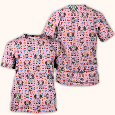 Dachshund Medical Icon Pattern Scrub Top, Comfortable Scrubs for Nurses