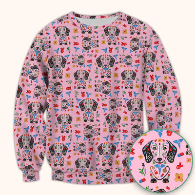 Dachshund Medical Icon Pattern Scrub Top, Comfortable Scrubs for Nurses