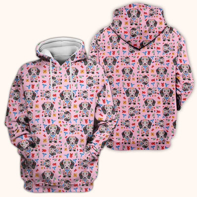 Dachshund Medical Icon Pattern Scrub Top, Comfortable Scrubs for Nurses