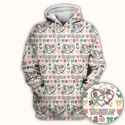 Butterfly Heart Valentine Medical Pattern Scrub Top, Comfortable Scrubs for Nurses