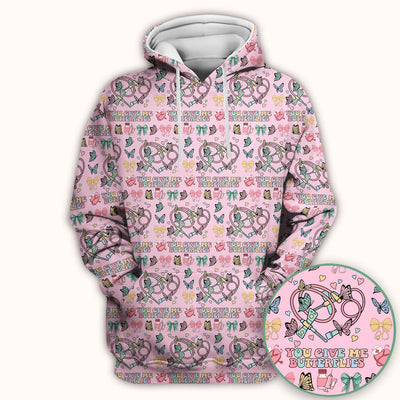 Butterfly Heart Valentine Medical Pattern Scrub Top, Comfortable Scrubs for Nurses