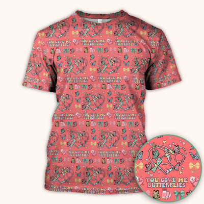Butterfly Heart Valentine Medical Pattern Scrub Top, Comfortable Scrubs for Nurses