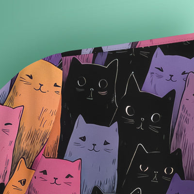 Colorful Cat Art Medical Pattern Scrub Top, Comfortable Scrubs for Nurses