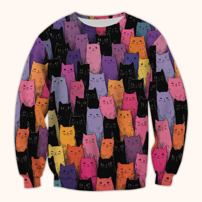 Colorful Cat Art Medical Pattern Scrub Top, Comfortable Scrubs for Nurses