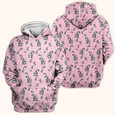 Valentine Cute Cat Scrub Top, Cat Heart Pattern Nurse Uniform, Comfortable Scrubs For Nurses