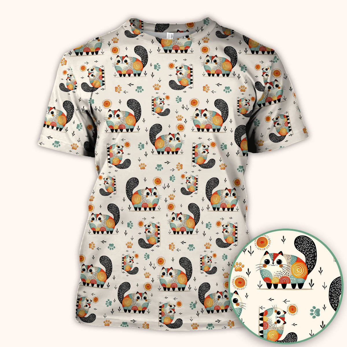 Playful Cat Illustration Nurse Scrub Top, Comfortable Scrubs for Nurses