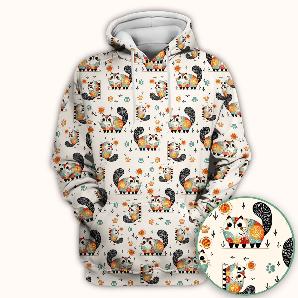 Playful Cat Illustration Nurse Scrub Top, Comfortable Scrubs for Nurses