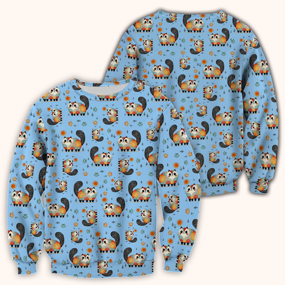 Playful Cat Illustration Nurse Scrub Top, Comfortable Scrubs for Nurses