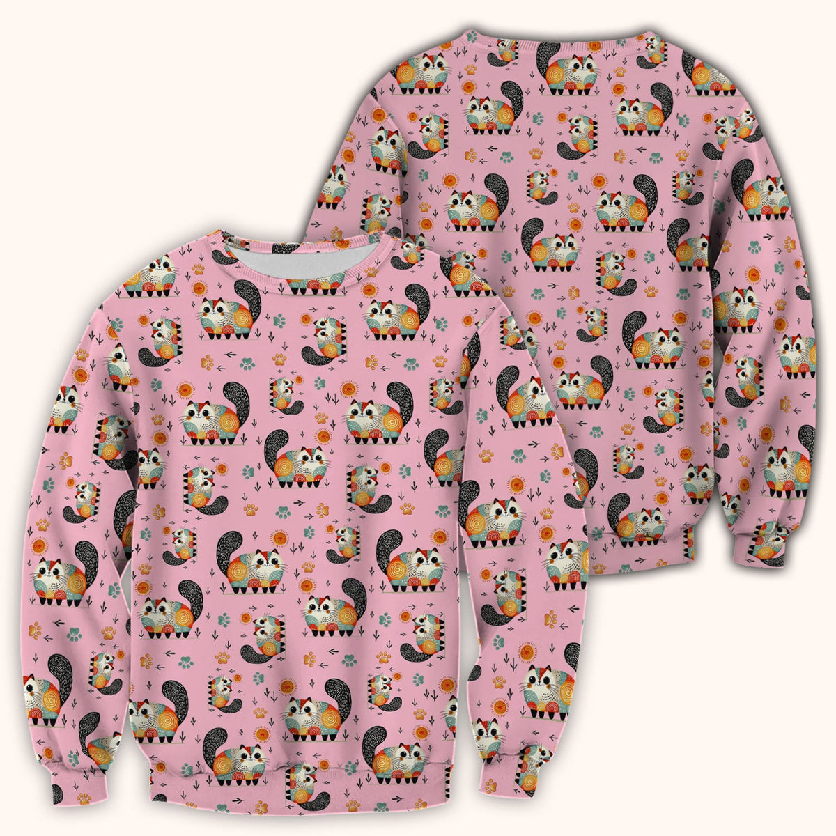 Playful Cat Illustration Nurse Scrub Top, Comfortable Scrubs for Nurses