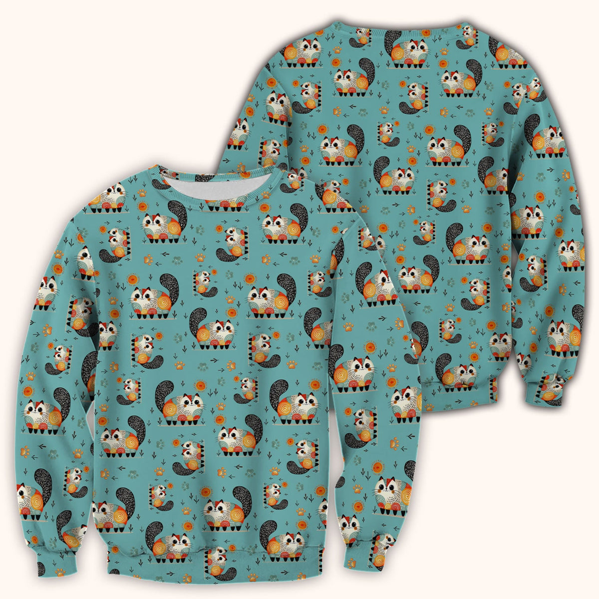 Playful Cat Illustration Nurse Scrub Top, Comfortable Scrubs for Nurses