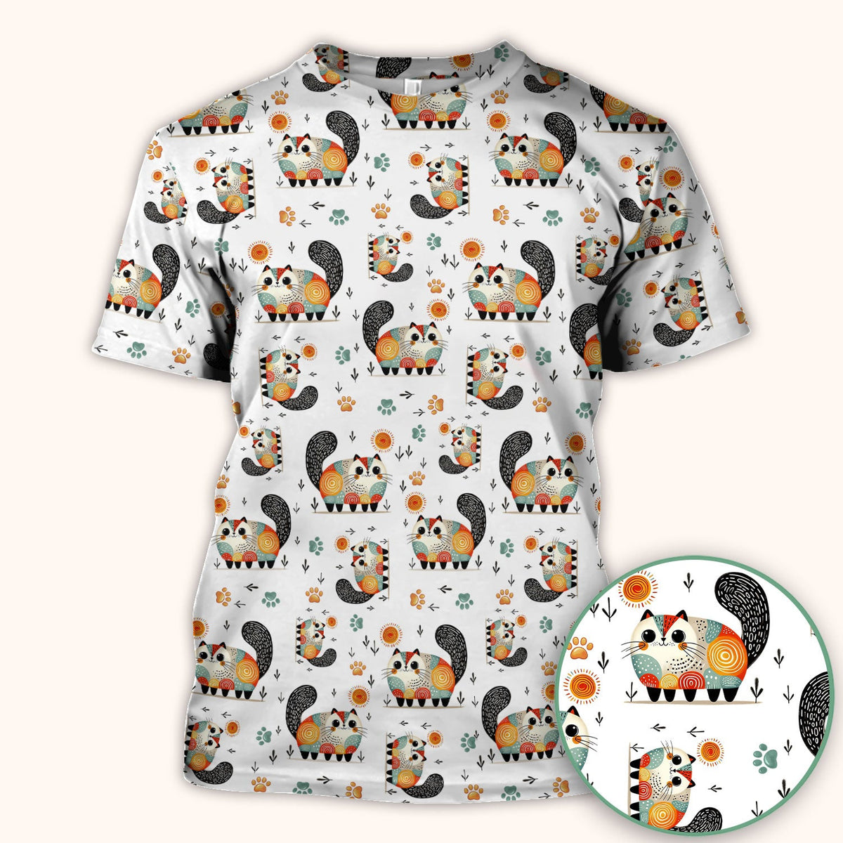 Playful Cat Illustration Nurse Scrub Top, Comfortable Scrubs for Nurses