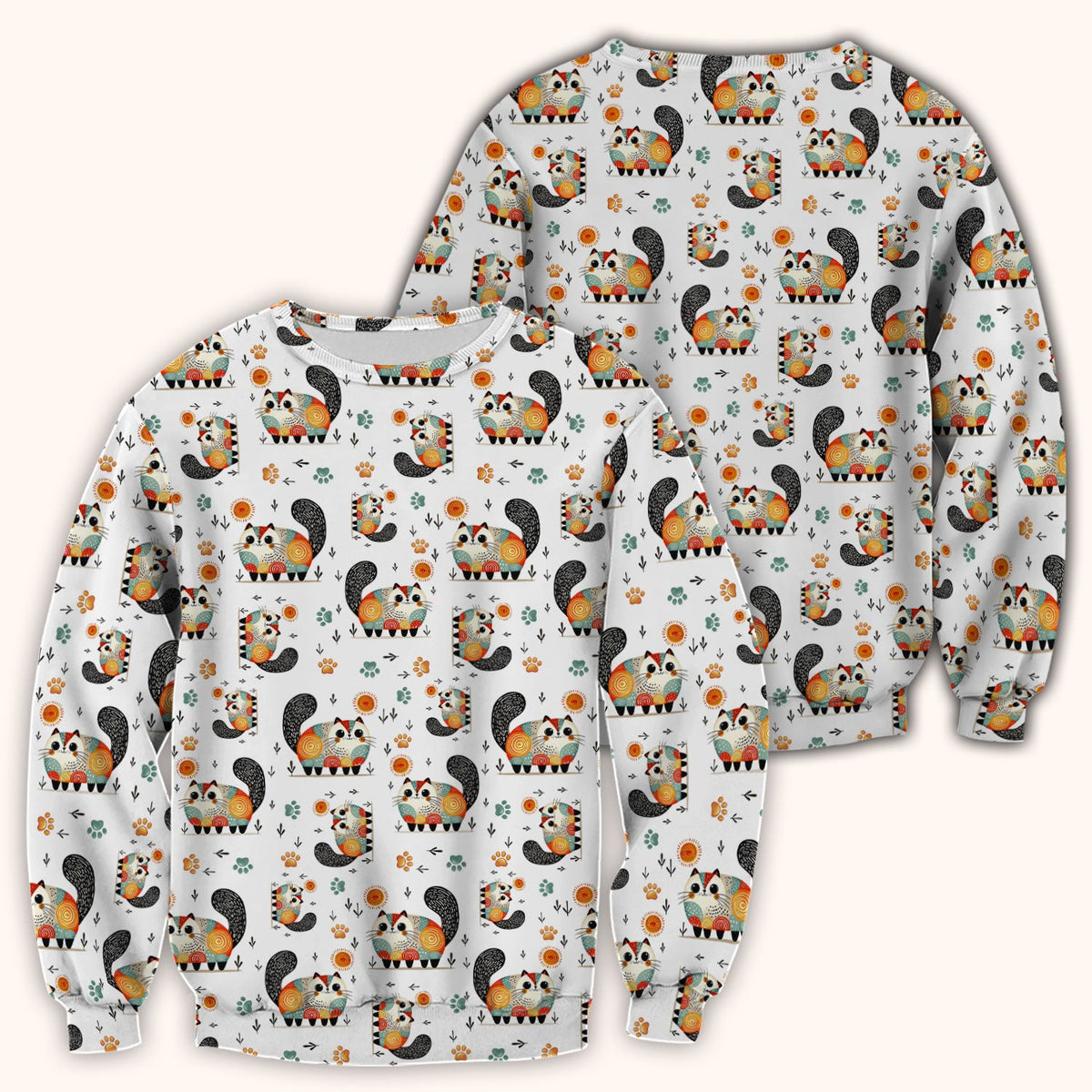 Playful Cat Illustration Nurse Scrub Top, Comfortable Scrubs for Nurses