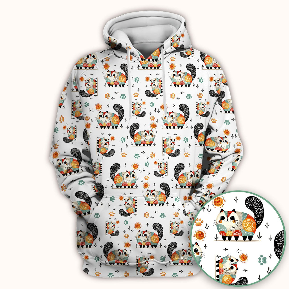 Playful Cat Illustration Nurse Scrub Top, Comfortable Scrubs for Nurses