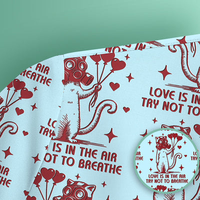 Gas Mask Cat Heart Balloon Valentine Print Scrub Top, Comfortable Scrubs for Nurses