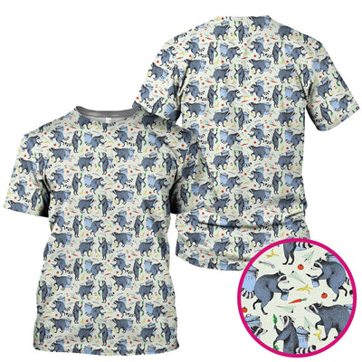 Playful Raccoon Trash Print Nurse Scrub Top, Comfortable Scrubs for Nurses