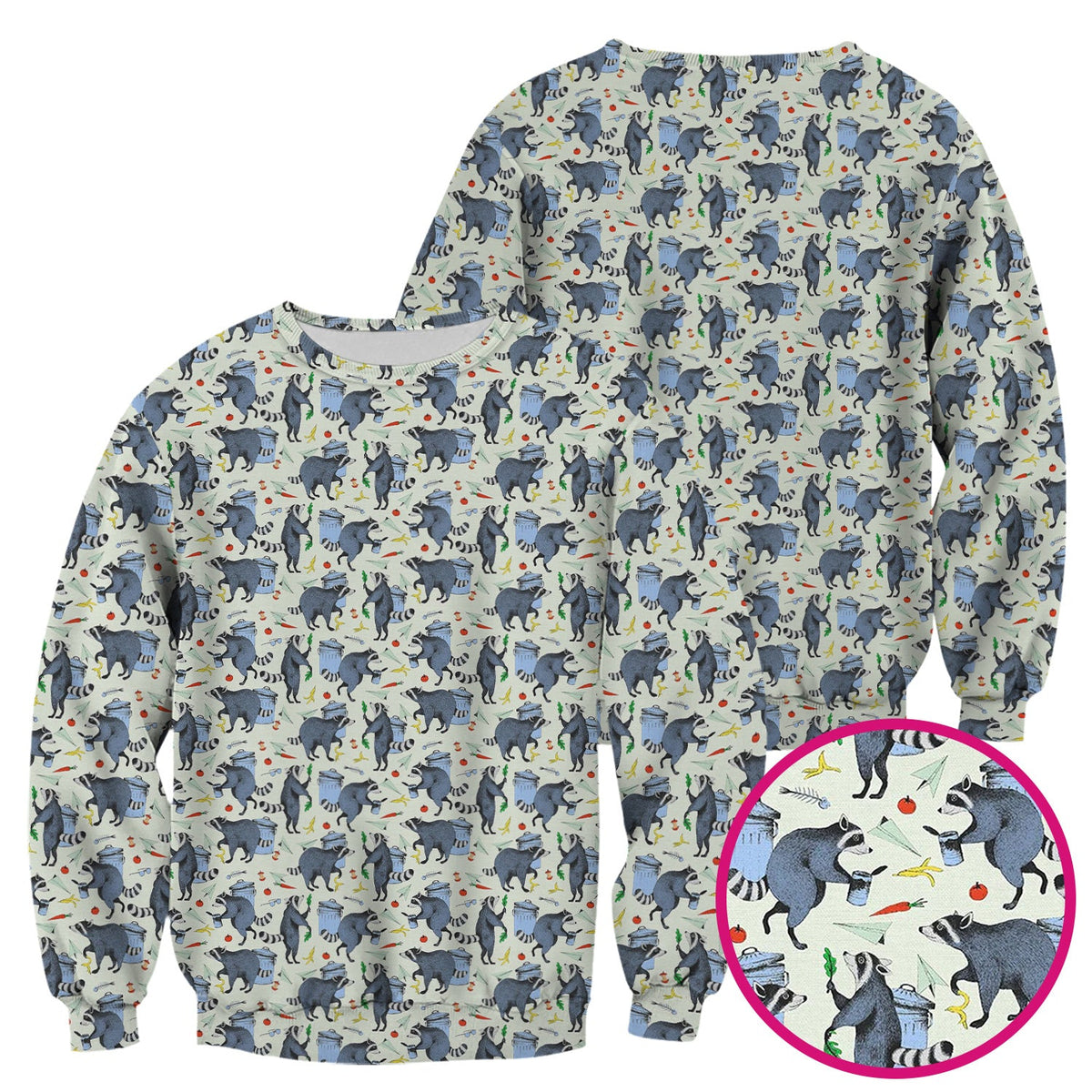 Playful Raccoon Trash Print Nurse Scrub Top, Comfortable Scrubs for Nurses