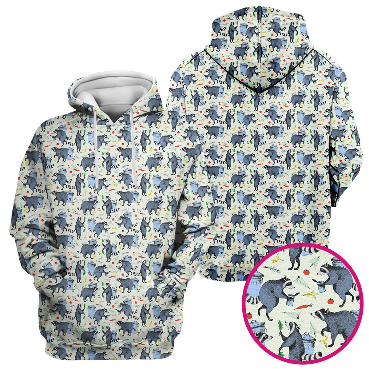 Playful Raccoon Trash Print Nurse Scrub Top, Comfortable Scrubs for Nurses