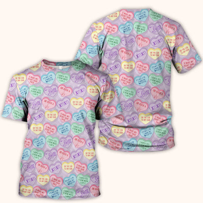 Medical Candy Heart Valentine Pattern Scrub Top, Fun Medical Pattern, Comfortable Scrubs for Nurses