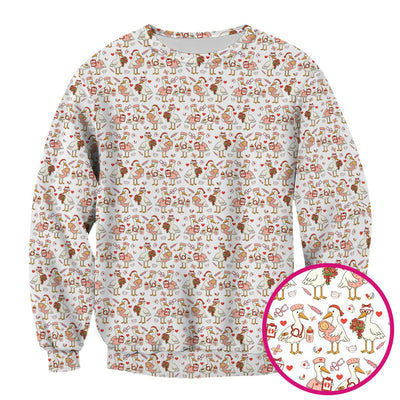 Cute Goose Nurse Valentine Pattern Scrub Top, Breathable Fabrics Nursing Uniform