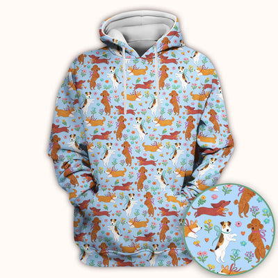 Cute Cartoon Dog Print Nurse Scrub Top, Comfortable Scrubs for Nurses