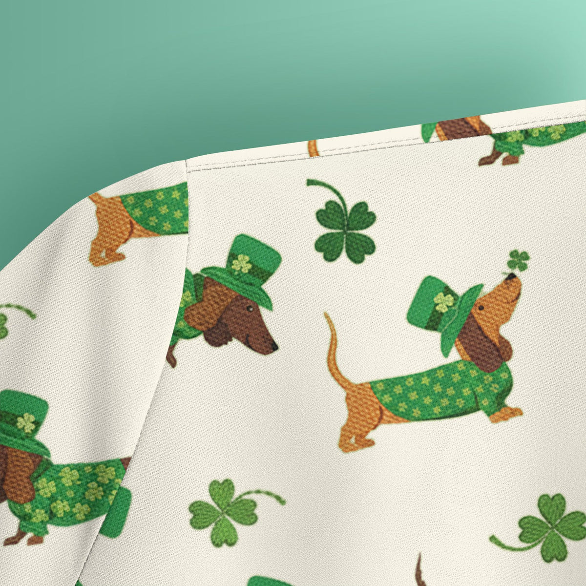 St. Patrick’s Day Dachshund Scrub Top, Funny Wiener Dog Nurse Shirt, Breathable Fabrics Nursing Uniform