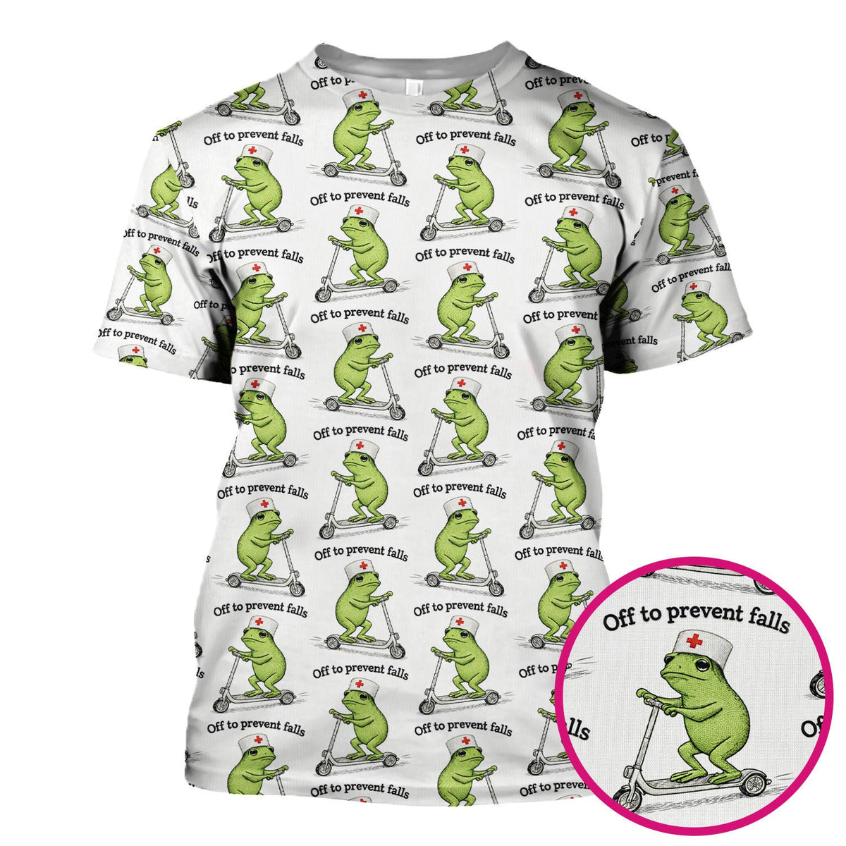 Funny Nurse Scrub Top, Off To Prevent Falls Nursing Shirt, Breathable Fabrics Nursing Uniform