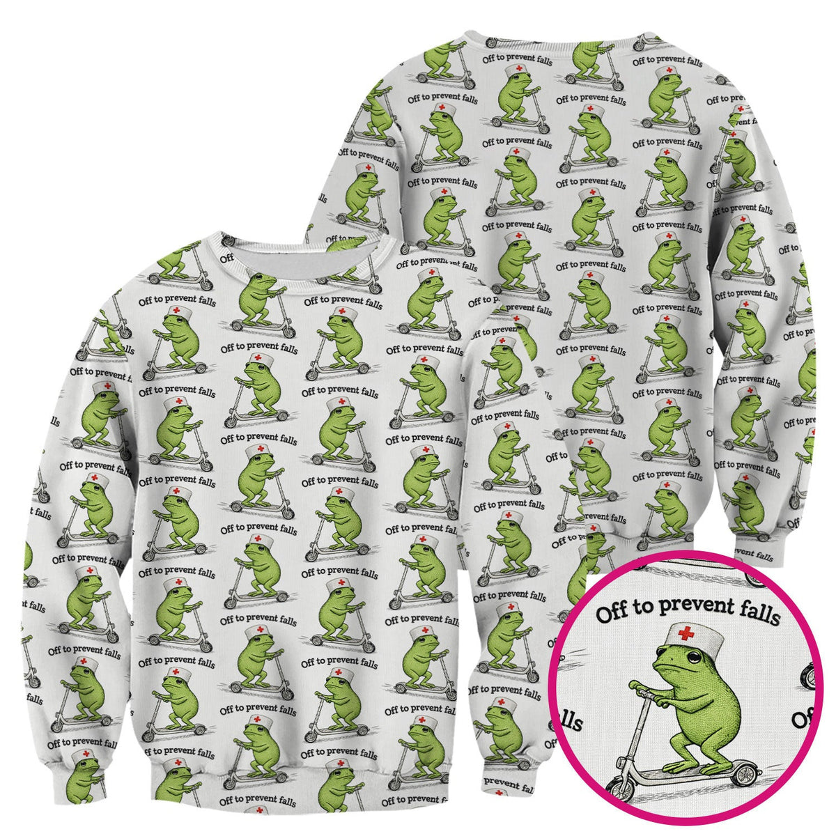 Funny Nurse Scrub Top, Off To Prevent Falls Nursing Shirt, Breathable Fabrics Nursing Uniform