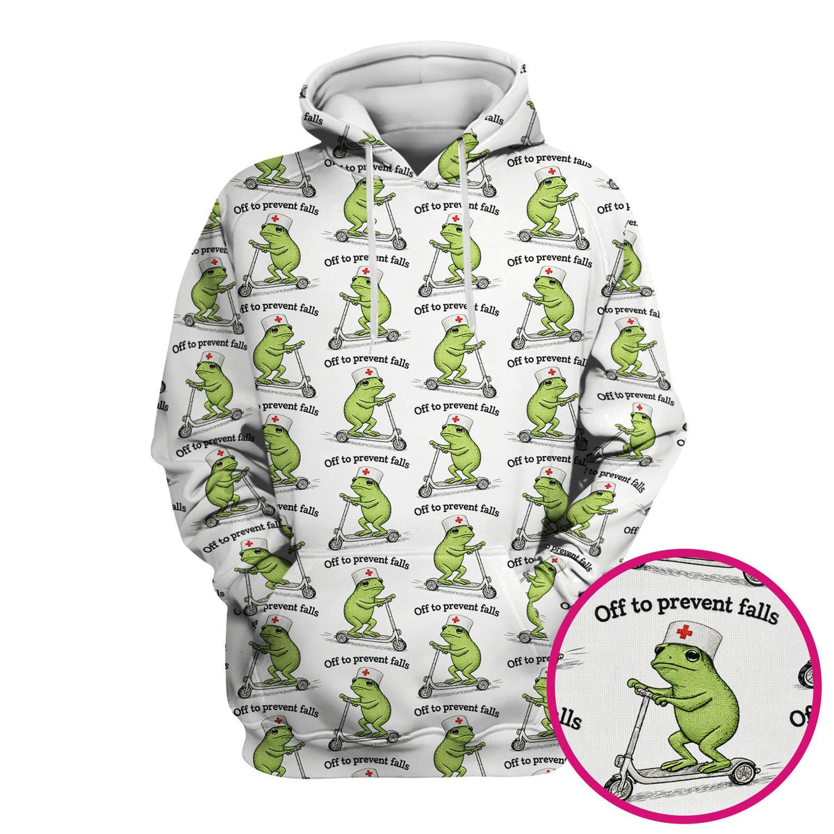 Funny Nurse Scrub Top, Off To Prevent Falls Nursing Shirt, Breathable Fabrics Nursing Uniform