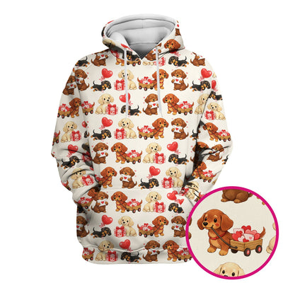 Cute Dachshund Nurse Scrub Top For Nurses, Wiener Dog Pattern Nurse Shirt, Breathable Fabrics Nursing Uniform