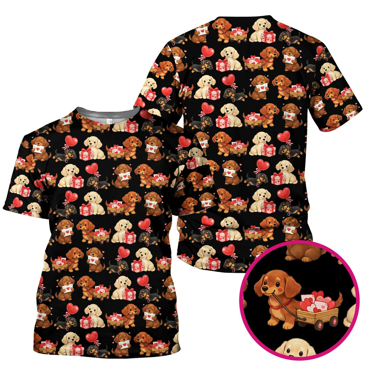 Cute Dachshund Nurse Scrub Top For Nurses, Wiener Dog Pattern Nurse Shirt, Breathable Fabrics Nursing Uniform