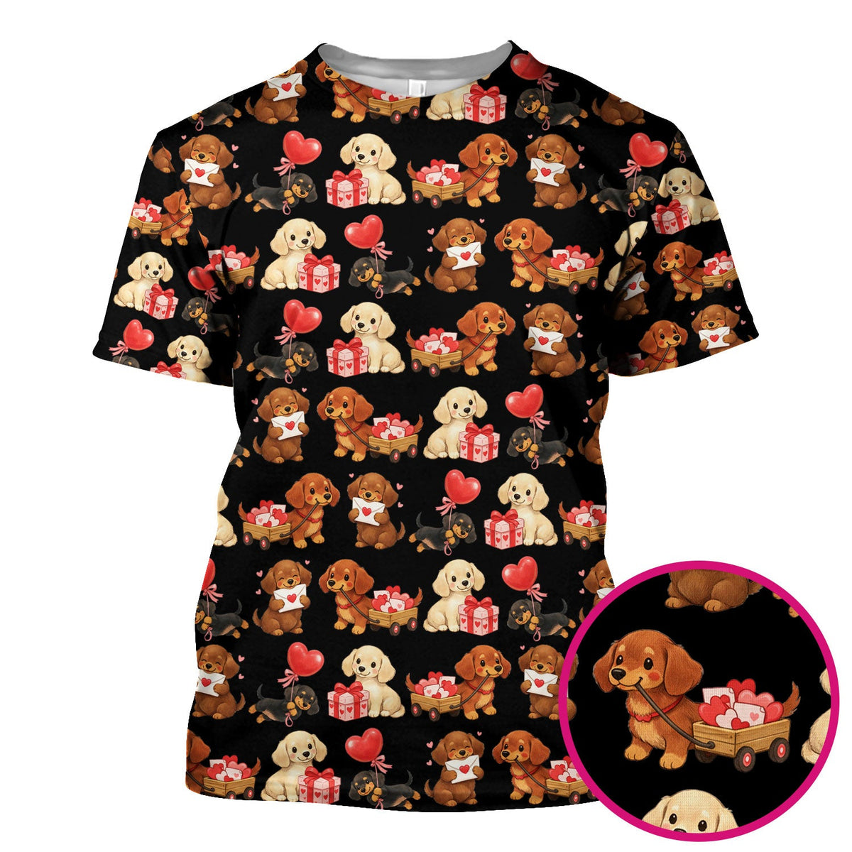 Cute Dachshund Nurse Scrub Top For Nurses, Wiener Dog Pattern Nurse Shirt, Breathable Fabrics Nursing Uniform