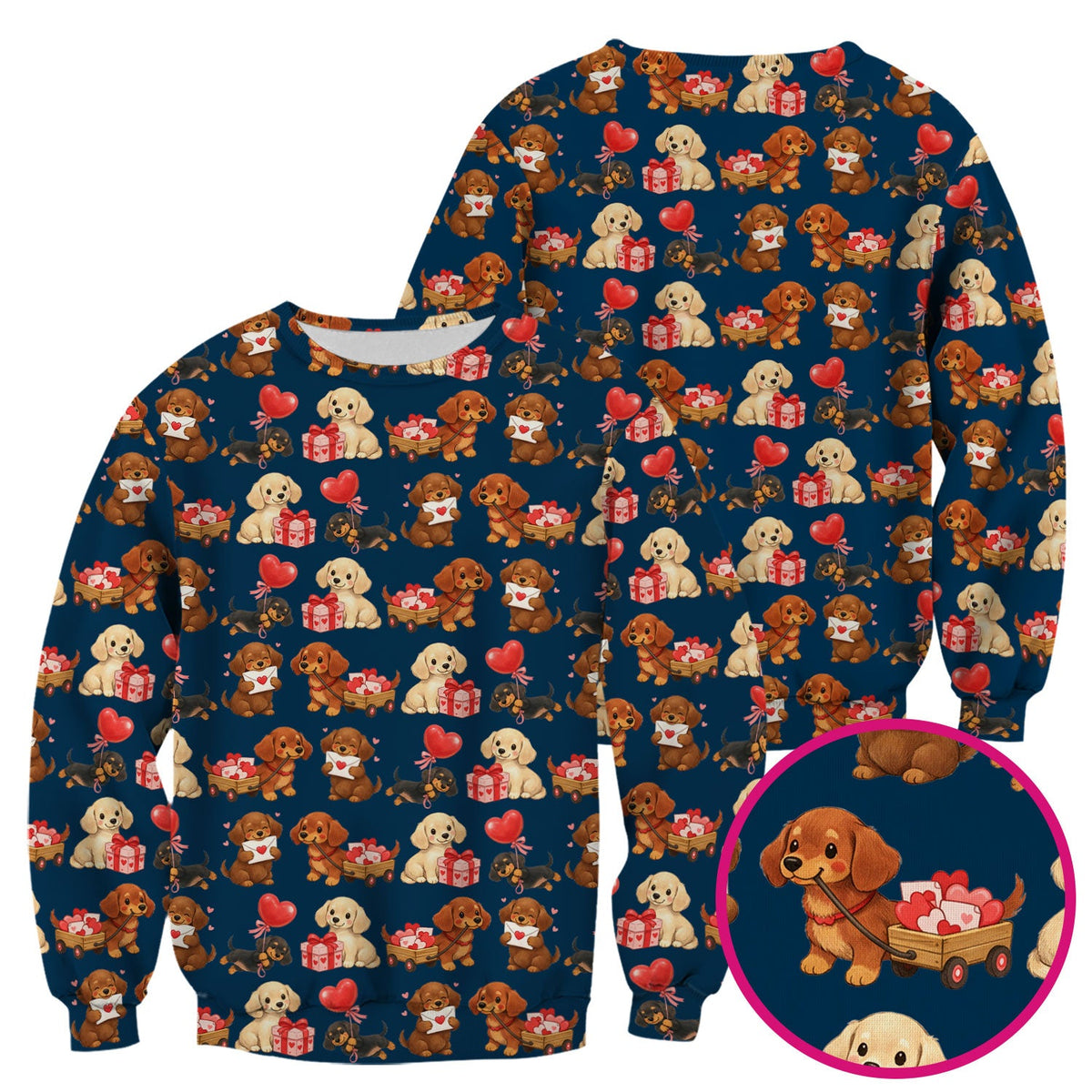 Cute Dachshund Nurse Scrub Top For Nurses, Wiener Dog Pattern Nurse Shirt, Breathable Fabrics Nursing Uniform