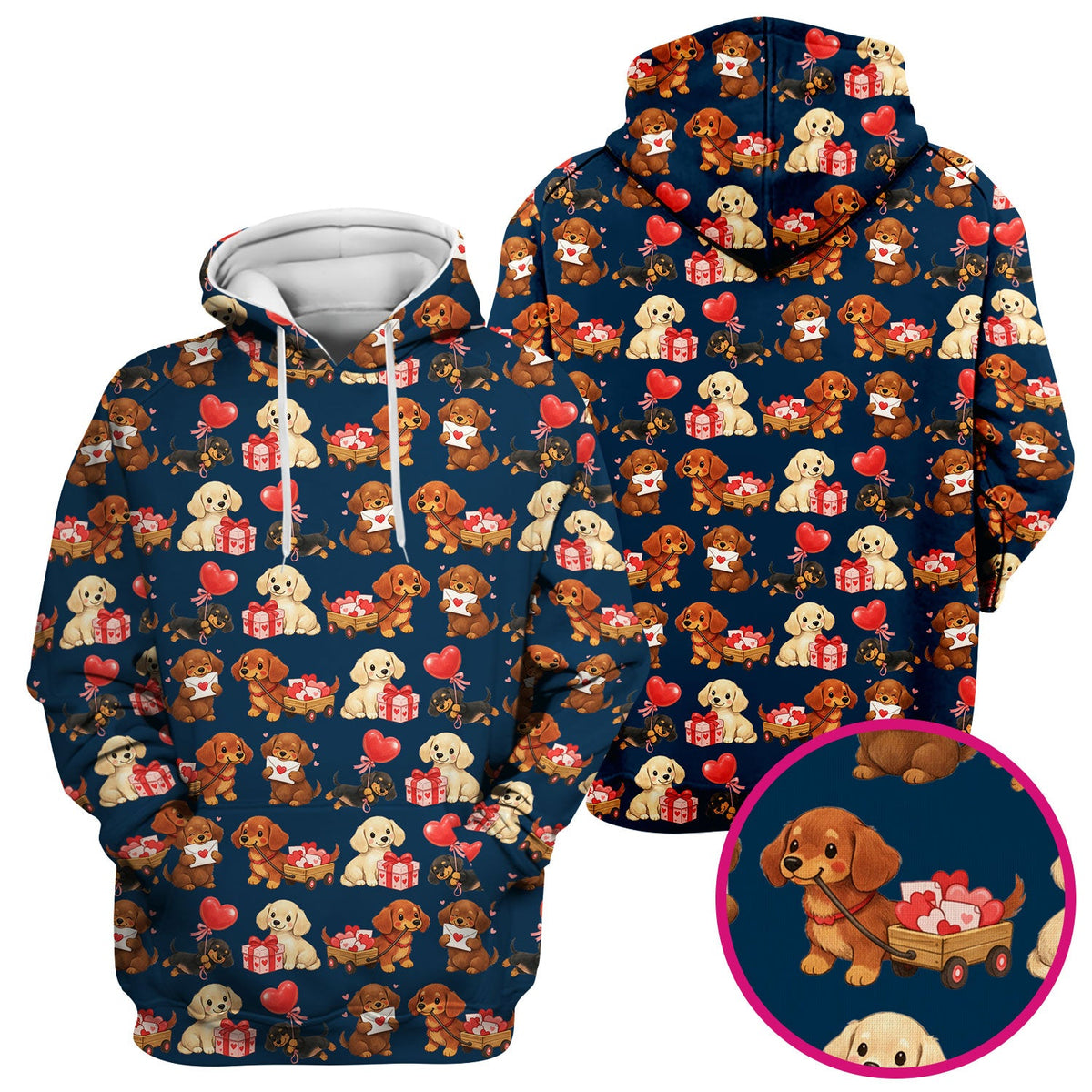 Cute Dachshund Nurse Scrub Top For Nurses, Wiener Dog Pattern Nurse Shirt, Breathable Fabrics Nursing Uniform
