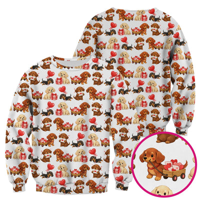 Cute Dachshund Nurse Scrub Top For Nurses, Wiener Dog Pattern Nurse Shirt, Breathable Fabrics Nursing Uniform