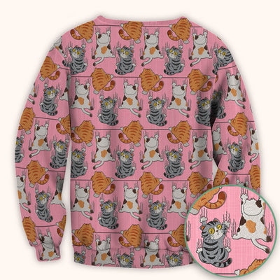 Cute Cat Pattern Nurse Scrub Top, Cats Medical Pattern Shirt, Breathable Fabrics Nursing Uniform