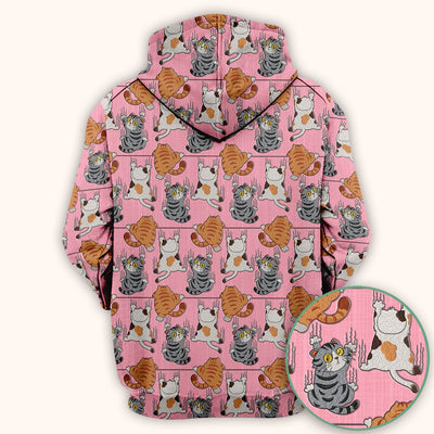 Cute Cat Pattern Nurse Scrub Top, Cats Medical Pattern Shirt, Breathable Fabrics Nursing Uniform