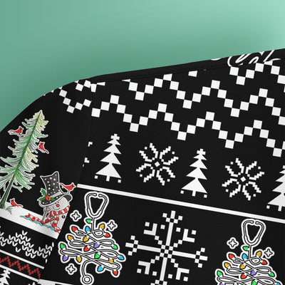 Snowman Christmas Scrub Top, Funny Holiday Nurse Shirt, It's The Most Wonderful Time Of The Year Uniform FOr Nursing