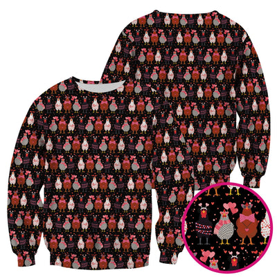 Funny Chicken Valentine Scrub Top, Chicken Pattern Scrub Shirt For Nursing, Valentine Gift For Nurse