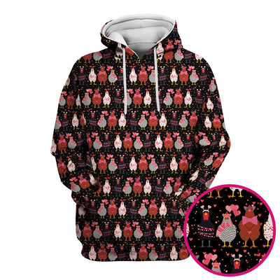 Funny Chicken Valentine Scrub Top, Chicken Pattern Scrub Shirt For Nursing, Valentine Gift For Nurse