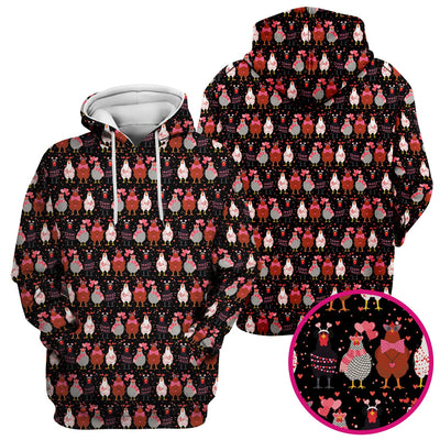 Funny Chicken Valentine Scrub Top, Chicken Pattern Scrub Shirt For Nursing, Valentine Gift For Nurse