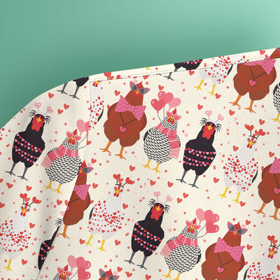 Funny Chicken Valentine Scrub Top, Chicken Pattern Scrub Shirt For Nursing, Valentine Gift For Nurse