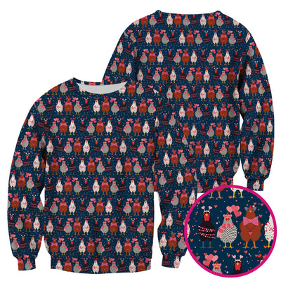 Funny Chicken Valentine Scrub Top, Chicken Pattern Scrub Shirt For Nursing, Valentine Gift For Nurse