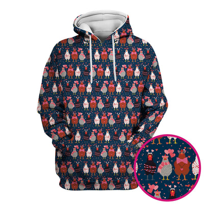 Funny Chicken Valentine Scrub Top, Chicken Pattern Scrub Shirt For Nursing, Valentine Gift For Nurse