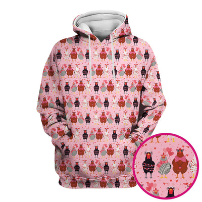 Funny Chicken Valentine Scrub Top, Chicken Pattern Scrub Shirt For Nursing, Valentine Gift For Nurse