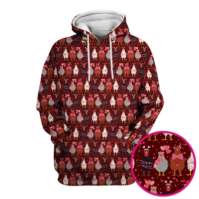 Funny Chicken Valentine Scrub Top, Chicken Pattern Scrub Shirt For Nursing, Valentine Gift For Nurse