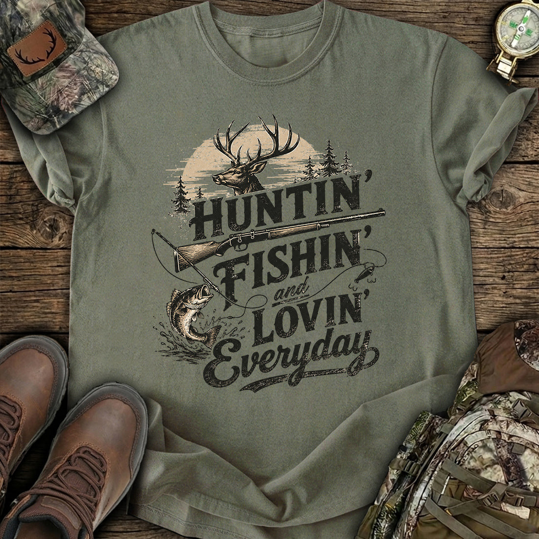 Hunting Fishing Outdoors T-Shirt